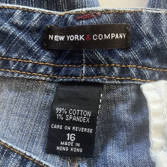 New York & Company Jeans Womens Size 16 Cuffed Denim High Rise - Picture 7 of 8